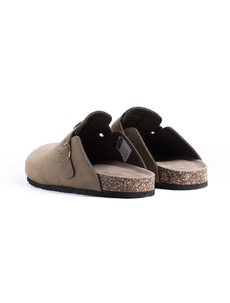 Zuecos con Hebilla Genova Taupe