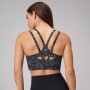 Bra Principal Longline Medium Impact Sports Mujer Black Blurred Animal