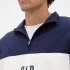 J - COLOR BLOCK LOGO HALF ZIP NEW NAVY