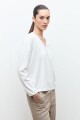 Sweater con encaje crudo
