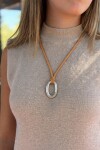 Mini Oval Shape Necklace Plateado