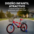 Bicicleta Infantil XMZ Rodado16 Canasto Parrilla Guardabarro Rojo 1