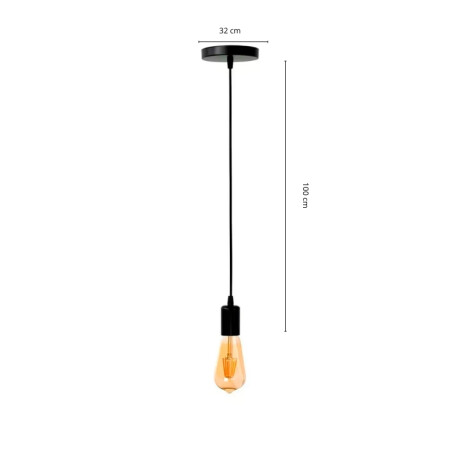 ACDH271 Lámpara Colgante Decorativa Rainbow Negra