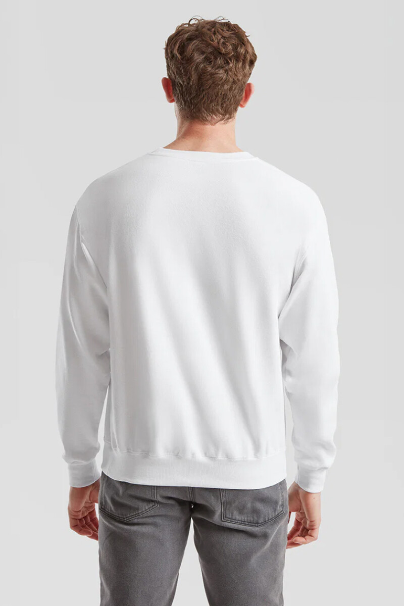 Buzo deportivo clásico escote redondo - UNISEX BLANCO