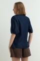 Blusa denim manga balloon JEAN OSCURO