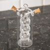 Aceitera dispensador de aceite y vinagre de vidrio 2 en 1 con tapa de corcho Aceitera dispensador de aceite y vinagre de vidrio 2 en 1 con tapa de corcho