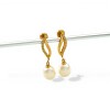 Caravanas Perlas y piedra - Oro bajo - Perla de río y zirconias - CA8022 conperla