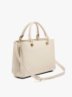 Bolso Tote Con Textura Y Penduro crudo