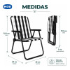 SILLA MOR ALTA ACERO RETRO PLEGABLE MOR 2583 BLANCO Y NEGRO Silla Mor Alta Acero Retro Plegable Mor 2583 Blanco Y Negro