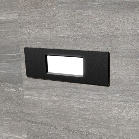 Luminaria de embutir rectangular negra 4W cálida IP55 FL0920