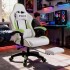 Silla Gamer Ergonomica Escritorio Reclinable con Apoyapies Soporta 200kg IMBACK Color Blanco y Verde Silla Gamer Ergonomica Escritorio Reclinable con Apoyapies Soporta 200kg IMBACK Color Blanco y Verde