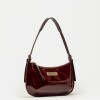 Cartera al hombro Mia en cuero Bordeaux
