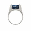 Anillo oval - Plata y Oro - Topacio azul - AN5985 conpiedra