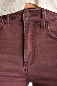 Flare Wide Leg Lavado Burdeos