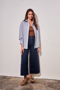 Camisa Rayada Azul