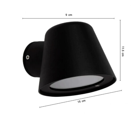 Artefacto de Pared Exterior Unidireccional Eco Top Luminaria de Pared Exterior Unidireccional Eco Top Negro