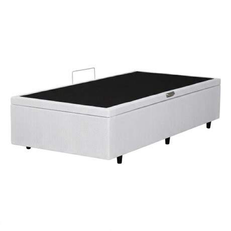 BOX BAÙL 1 PLAZAS BASE DE SOMMIER GUARDARROPA CAMA CON APERTURA LATERAL BLANCO