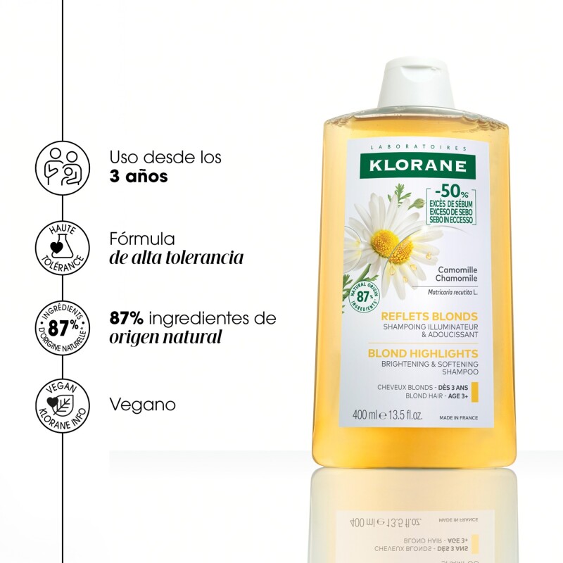 Shampoo Klorane Camomille 400 Ml. Shampoo Klorane Camomille 400 Ml.