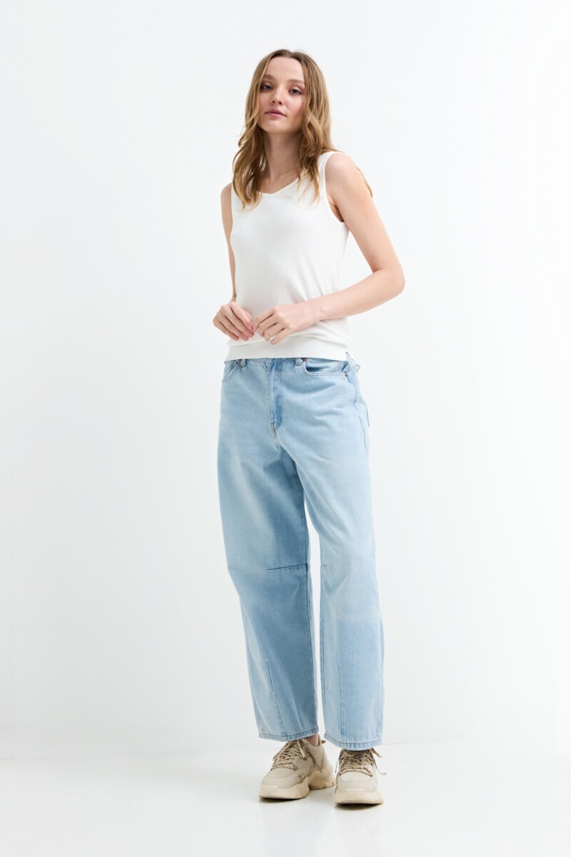 Top tejido escote geometrico BLANCO