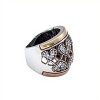 Anillo Corazón-Plata y Oro-Piedra Zirconia-AN5078 conpiedra