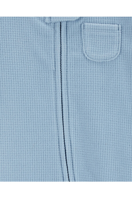 Pijama una pieza de poliéster, con pie, celeste Sin color