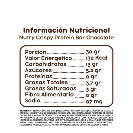 Barra de proteina 30g x12 Nutry Chocolate