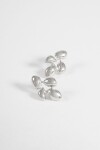 Caravanas flor metal plateado