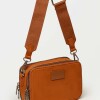 Bandolera New Penny en efecto gamuza Tabaco