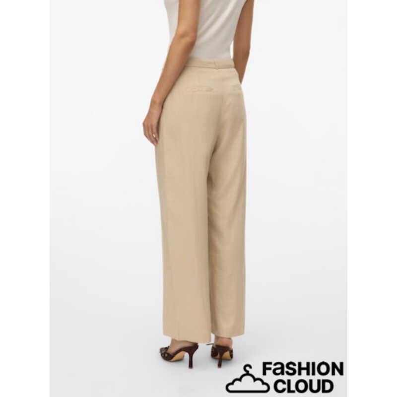 VMMINDY MW LINEN DAD PANT MIX Oatmeal-Grey Pinstripe