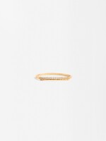 Anillo Fino Con Circonitas - Plata De Ley 925 dorado