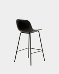 Taburete Altea negro y patas de acero con acabado negro 65 cm