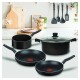 Batería de cocina Tefal 5 piezas antiadherentes | Color negro. Batería de cocina Tefal 5 piezas antiadherentes | Color negro.