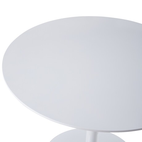 JUEGO DE COMEDOR MESA REDONDA BLANCA CON BASE CENTRAL CIRCULAR + 4 SILLAS TAPIZADAS SILLAS BEIGE