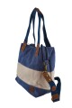 Bolso cartera lona azul