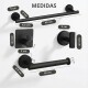 Kit 5 Accesorios Baño Completo 5 Pcs Acero Inox Premium Negro Kit 5 Accesorios Baño Completo 5 Pcs Acero Inox Premium Negro