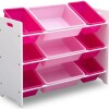 Organizador de 9 contenedores de plástico rosado y fucsia Organizador de 9 contenedores de plástico rosado y fucsia