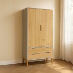 ROPERO 2 PUERTAS LINEA WOOD GRIS