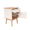 Mesa de Luz 1 puerta 1 cajón - Línea Nórdica Roble/Blanco