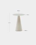 Mesa auxiliar Wilshire vidrio templado glaseado y acero acabado pintado gris mate Ø35cm Mesa auxiliar Wilshire vidrio templado glaseado y acero acabado pintado gris mate Ø35cm