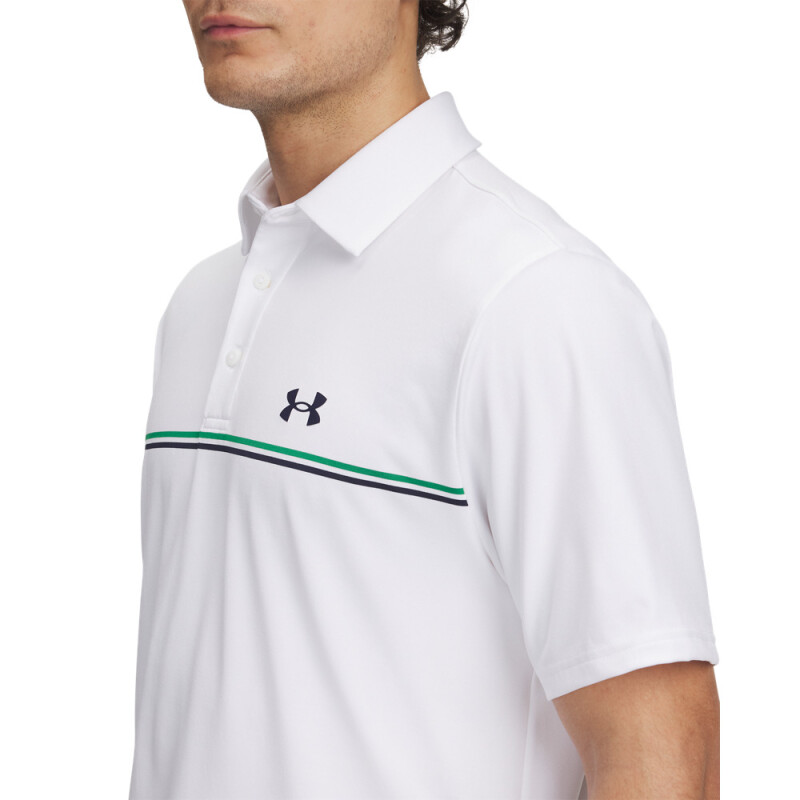UA Playoff 3.0 Stripe Polo-PNK WHT-103