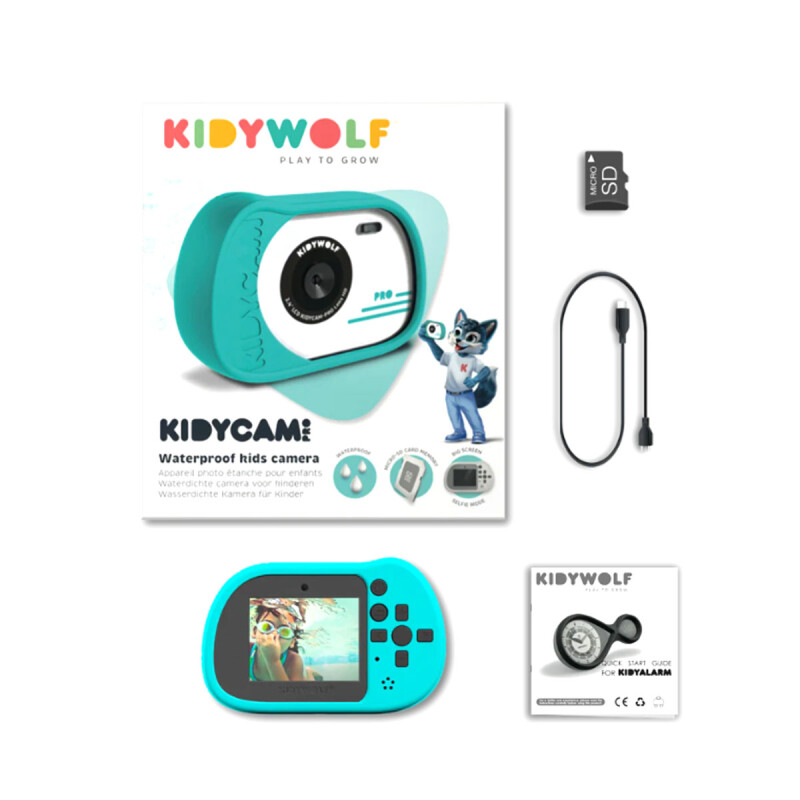 Cámara sumergible infantil Kidycam Pro Cyan Kidywolf Cámara sumergible infantil Kidycam Pro Cyan Kidywolf