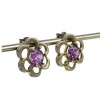Caravana Flor Violeta - plata 925 - Zirconias- CA8432 conpiedra