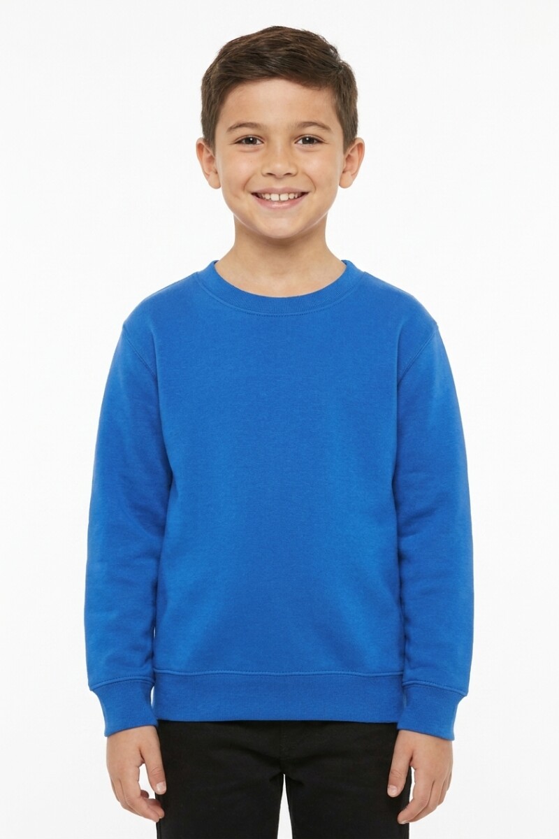 Buzo deportivo básico escote redondo - UNISEX AZUL OSCURO
