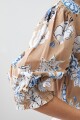Camisa manga abullonada estampa floreada tostado