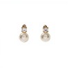 Caravanas Perlas y zirconia en oro- Oro bajo - Perla de río y zirconia - CA8222 conpiedra