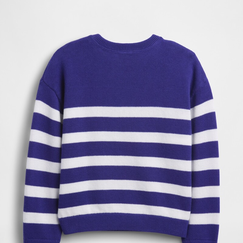 CREW PRINT SWEATER SPECTRUM BLUE