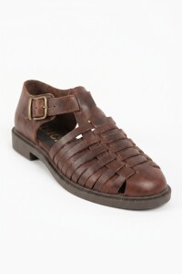Sandalias Cangrejeras Cuero Chocolate