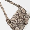 Cartera al hombro Signature en cuero snake Taupe