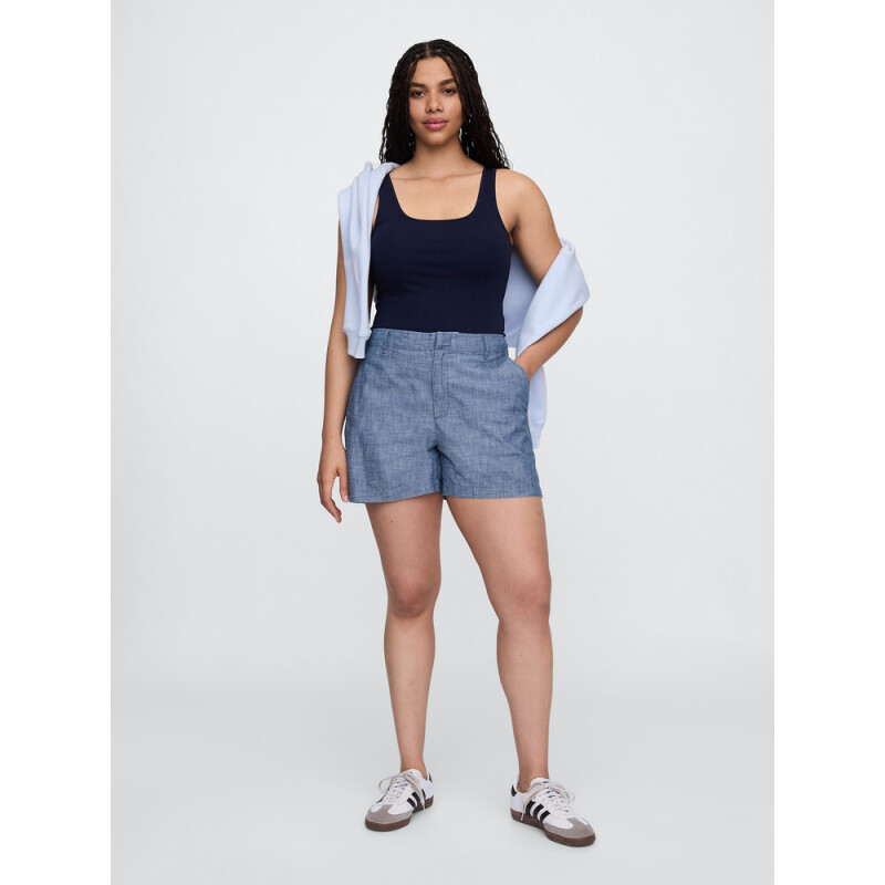 V-DOWNTOWN KHAKI SHORT CHAMBRAY INDIGO CHAMBRAY