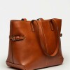 Bolso Sophie en cuero liso Cuoio